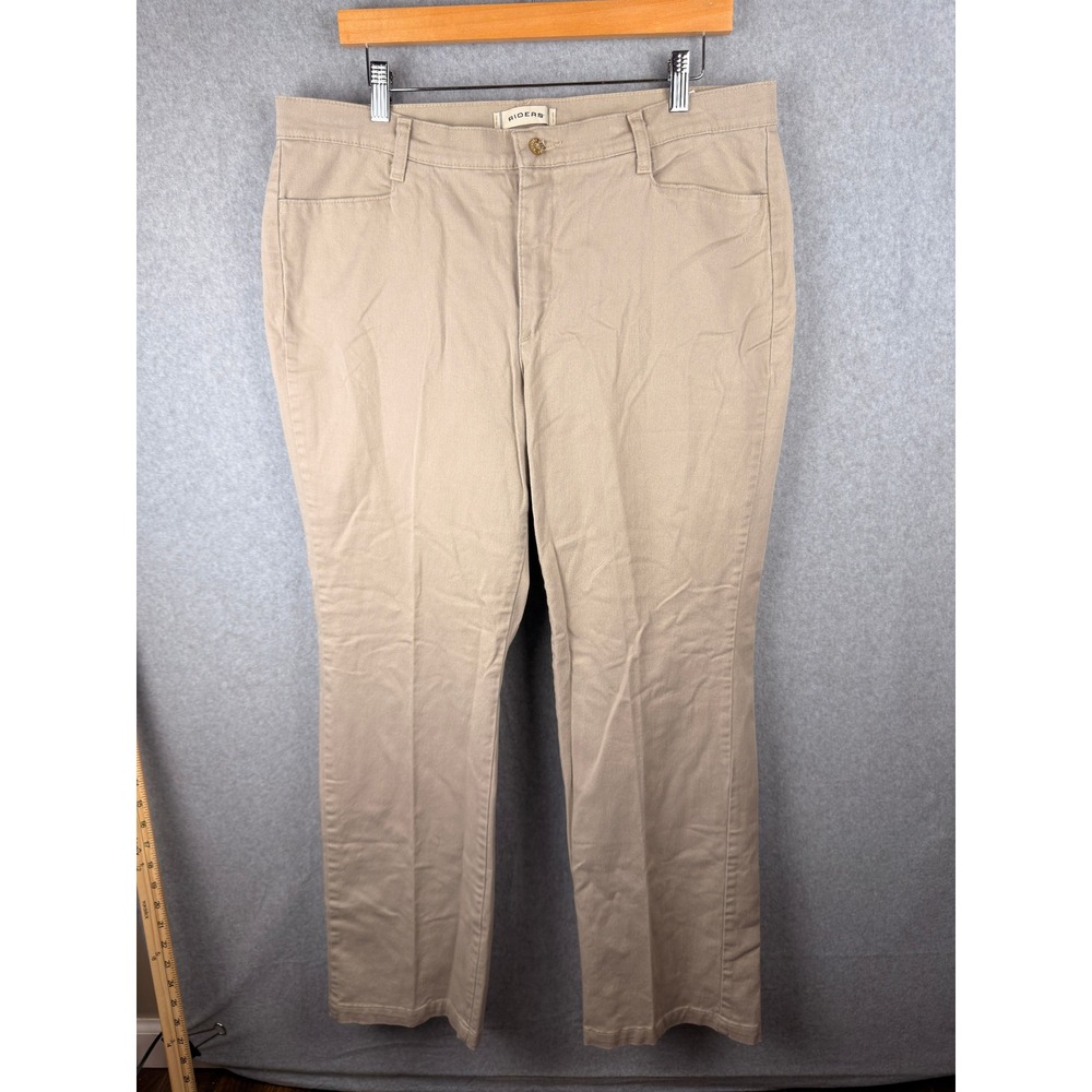 Riders by Lee Khaki Tan Straight Leg Chino Pants Womens 16M